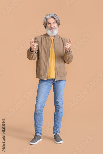 Senior man in stylish jacke...