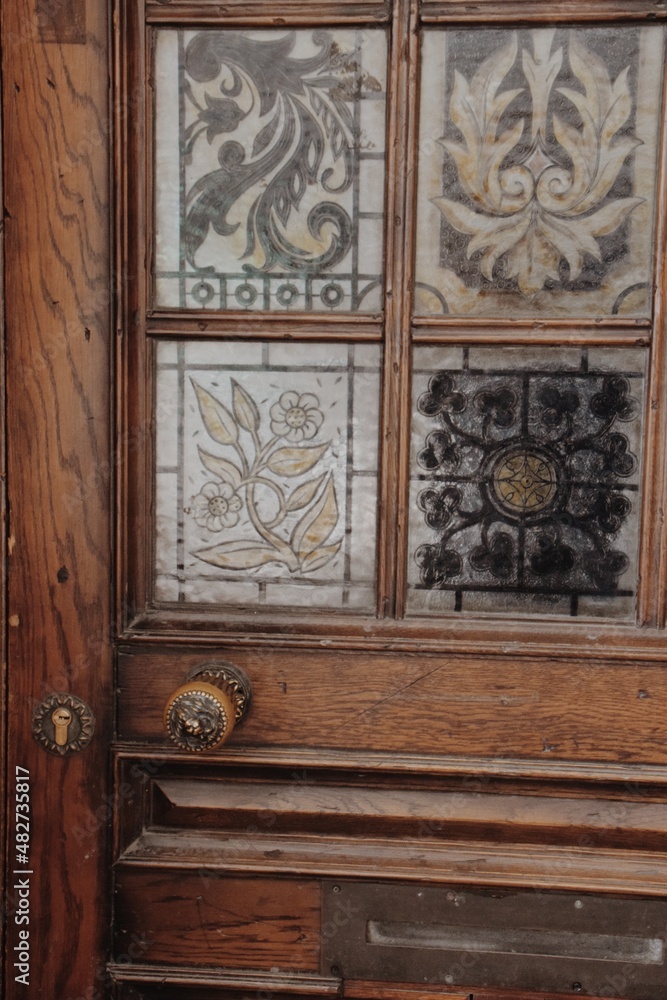 old wooden door with handle old wooden door with handle