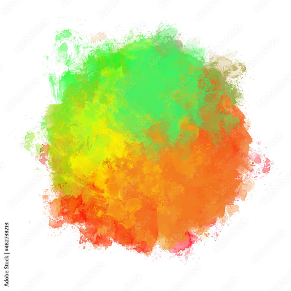 Abstract vector watercolor background isolated on white.