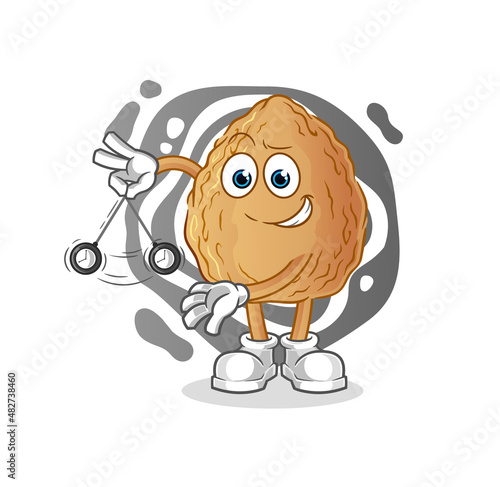 almond hypnotizing cartoon. cartoon mascot vector
