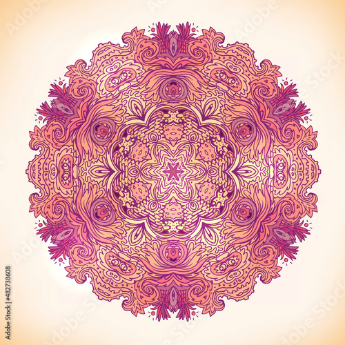 Mandala. Beautiful vintage round pattern in vector.