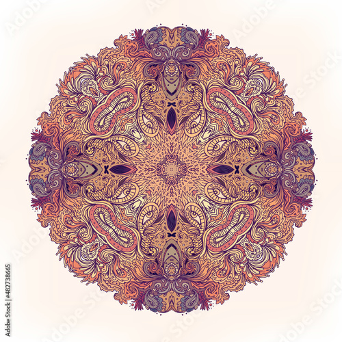 Mandala. Beautiful vintage round pattern in vector.