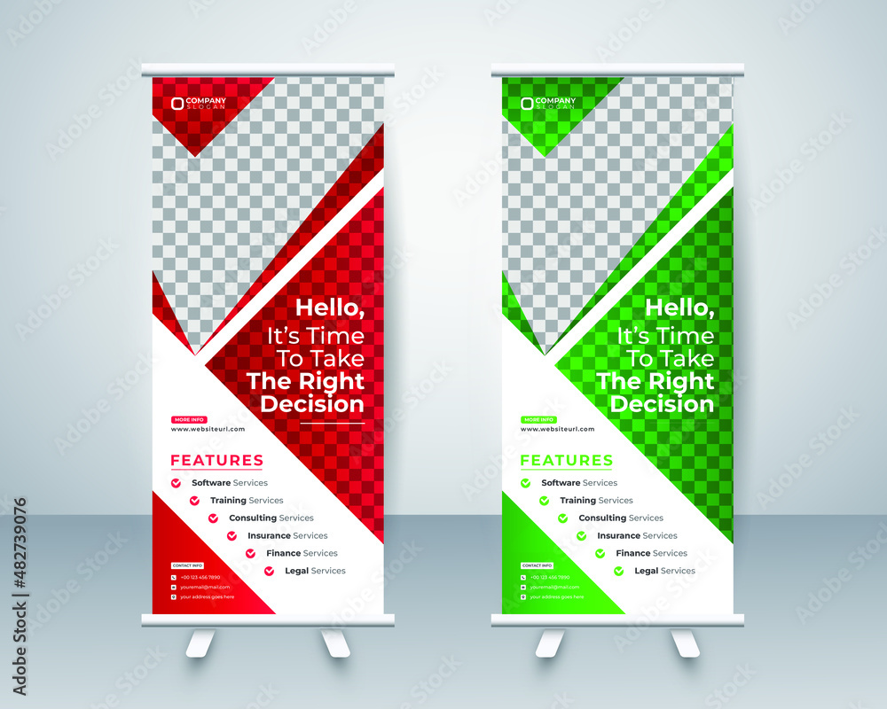 Business Roll up display standee banner design layout template