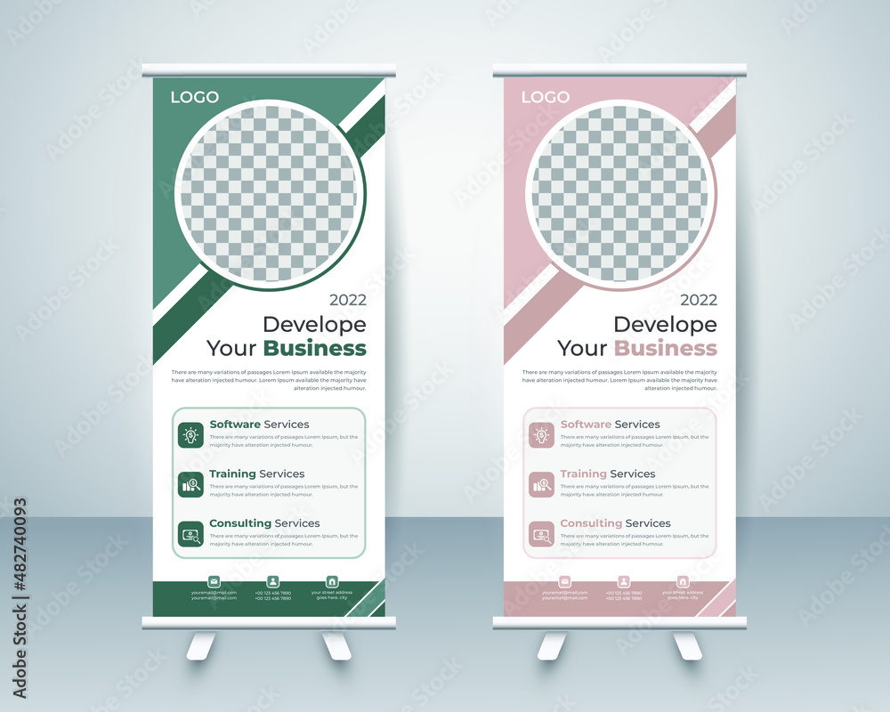 Modern Business Roll up banner design layout template Modern Business Roll up banner design layout template