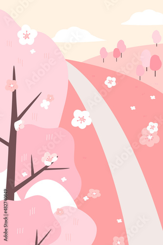 A collection of exciting spring scenery illustrations.
