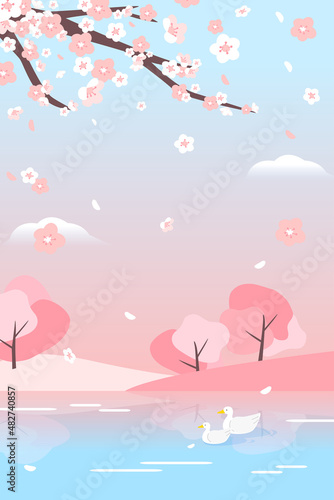 A collection of exciting spring scenery illustrations.
