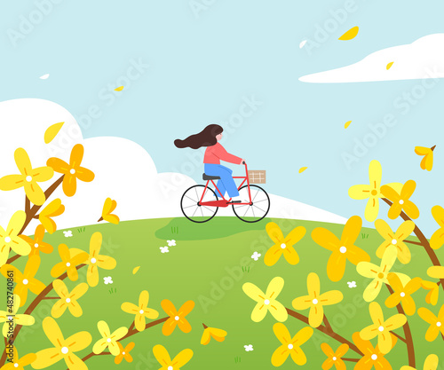 A collection of exciting spring scenery illustrations.
