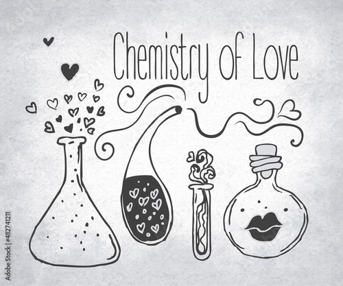 Love potion. Vector illustration.