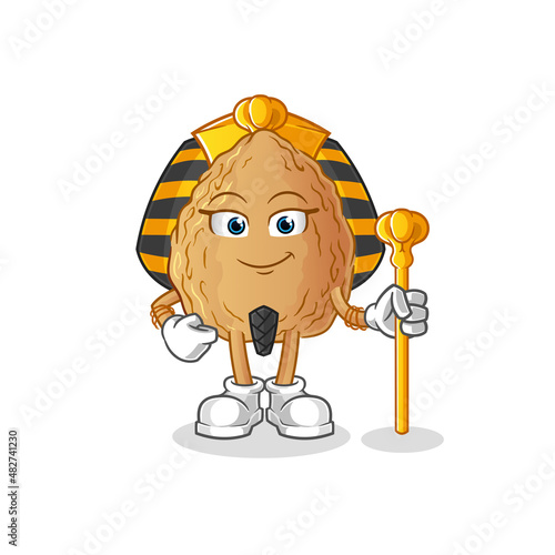 almond ancient egypt cartoon. cartoon mascot vector