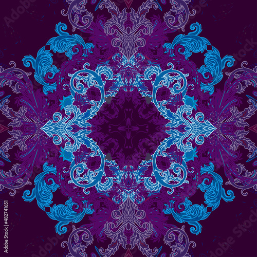 Seamless vintage background brown baroque pattern