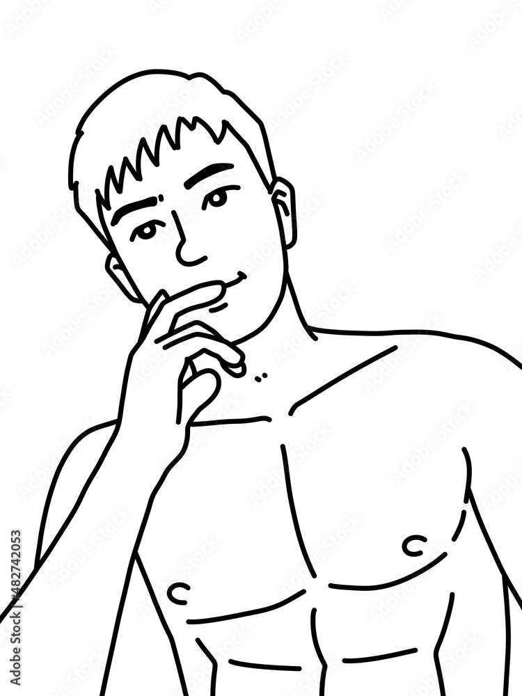black and white of man cartoon for coloring