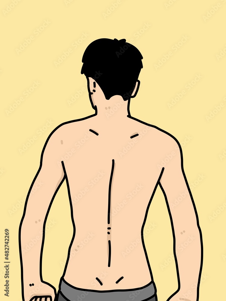 Fototapeta premium cute man cartoon on yellow background