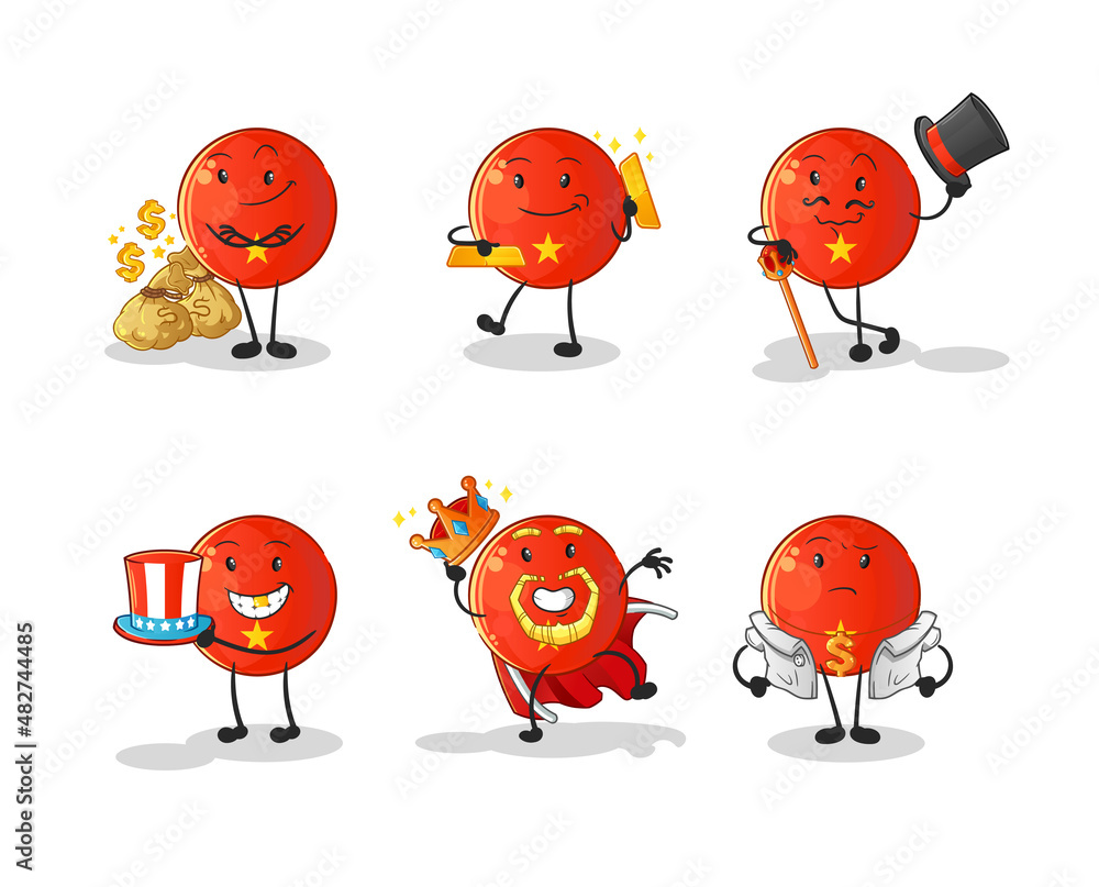 vietnamese flag rich character. cartoon mascot vector vietnamese flag rich character. cartoon mascot vector
