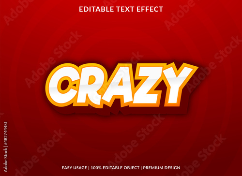 crazy text effect style template with bold and abstract style use for business logo and brand