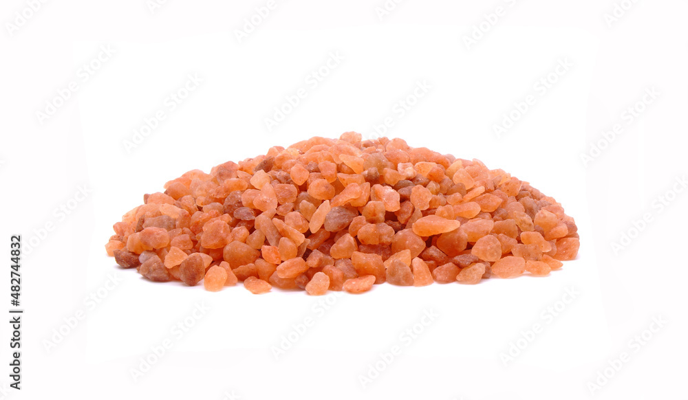 Pink Himalayan salt isolated on white background Pink Himalayan salt isolated on white background