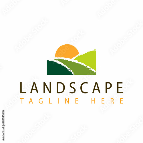 Landscape logo design illustration vector template