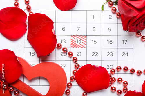 Calendar with marked date o...