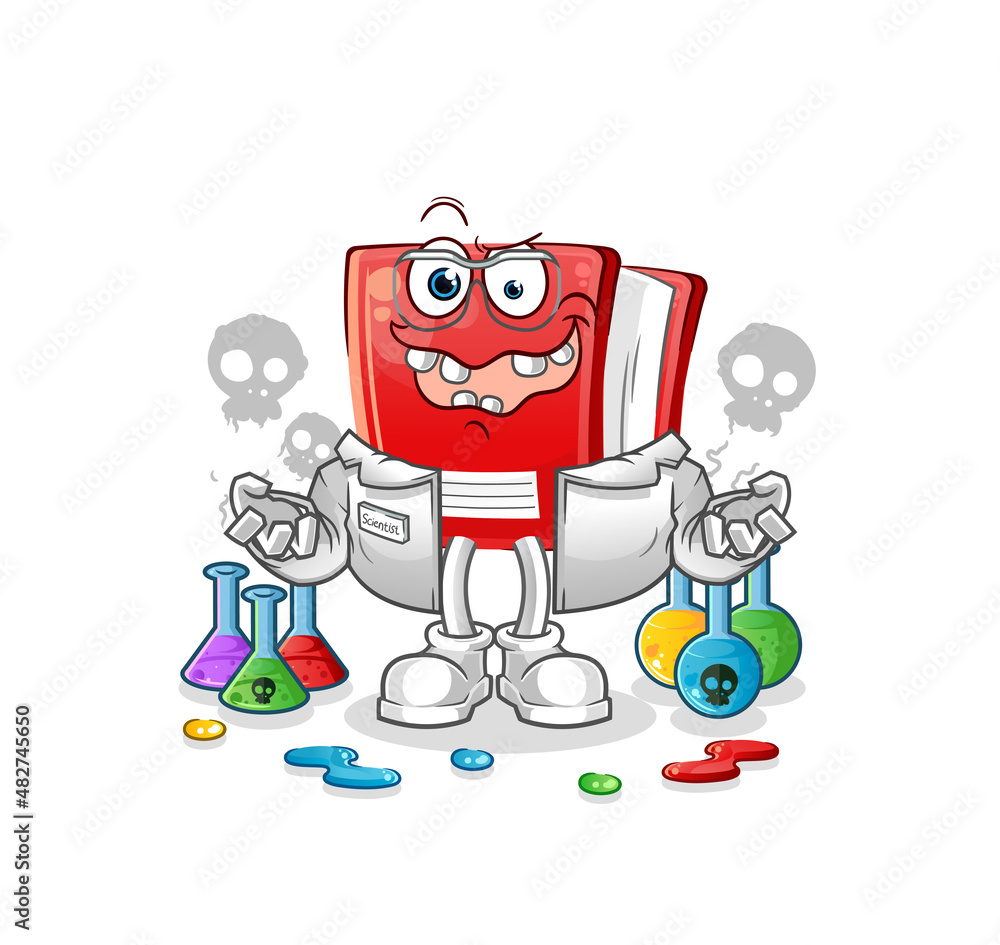 book mad scientist illustration. character vector book mad scientist illustration. character vector