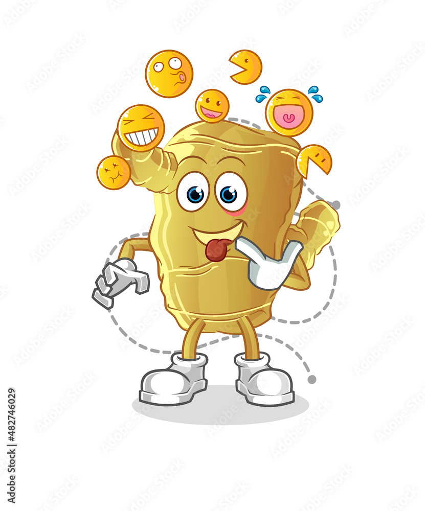Ginger laugh and mock character. cartoon mascot vector Ginger laugh and mock character. cartoon mascot vector