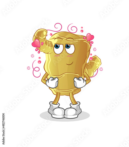 Ginger shy vector. cartoon character