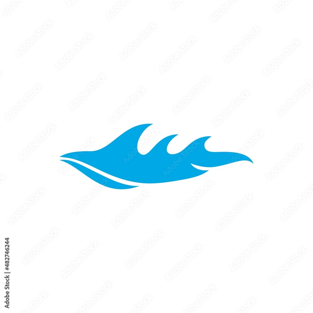 Obraz premium Water Wave Icon Logo Template vector illustration