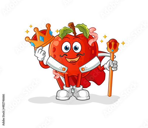 apple with worm king vector. cartoon character