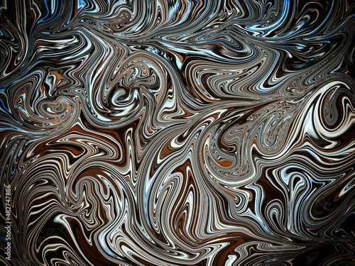 Abstract flowing metal background with many colors