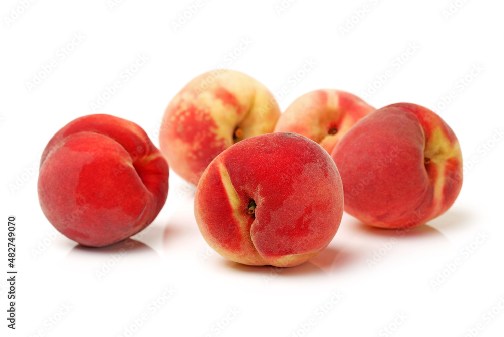 ripe peach on white background ripe peach on white background