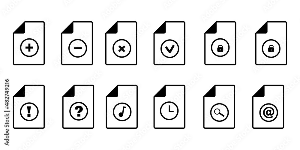 Computer files icon set. Word mark. Browser documents. Technology concept. Simple art. Vector illustration. Stock image. Computer files icon set. Word mark. Browser documents. Technology concept. Simple art. Vector illustration. Stock image.
