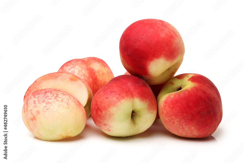 ripe peach on white background ripe peach on white background