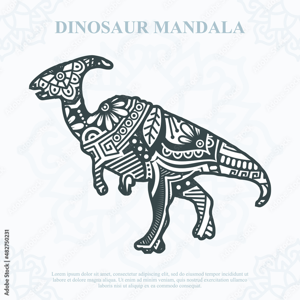 Dinosaur Mandala Vector. Boho Style SVG. Eps 10 Dinosaur Mandala Vector. Boho Style SVG. Eps 10