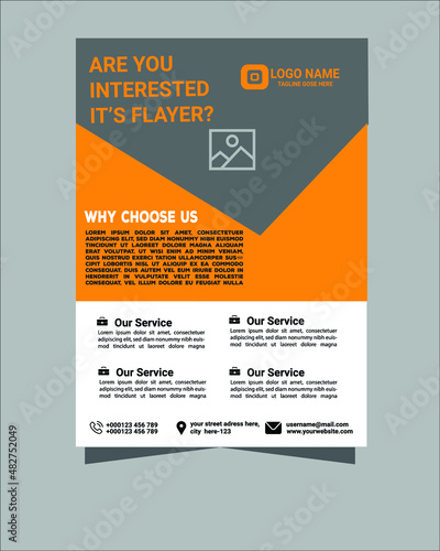 Flyer  Layout design template.Modern Business flyer. corporate flyer. illustration vector in A4 size photo