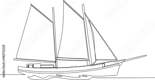 Sailboat front line icon. Auto, view, sport, race, transport concept. Vector illustration isolated on white background. Vector illustration. Transportation Icon.