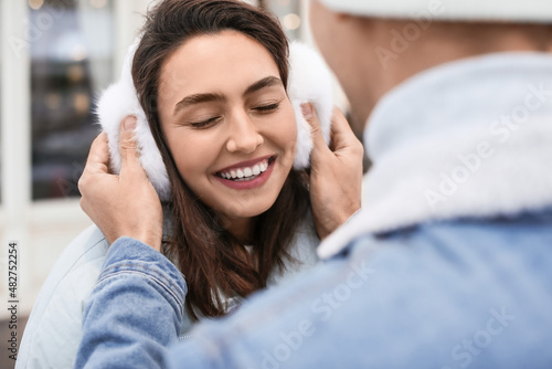 Happy young woman with her ...