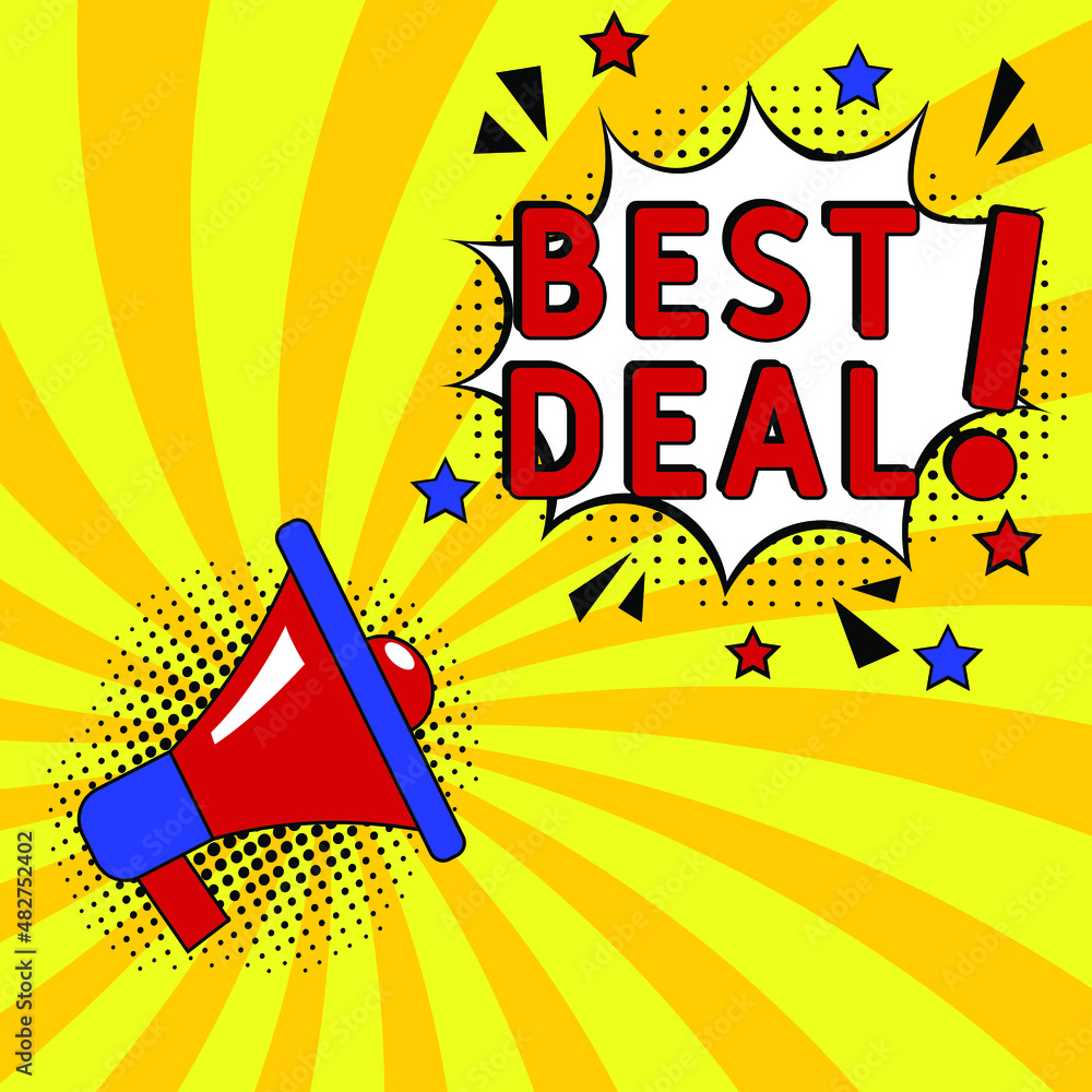 Best Deal. Comic book explosion with text Best Deal. Vector bright