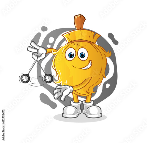 broom hypnotizing cartoon. cartoon mascot vector