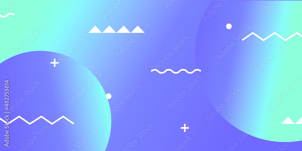 tidy abstract background with geometric and memphis pattern. background with the gradient of blue for a trendy design element.