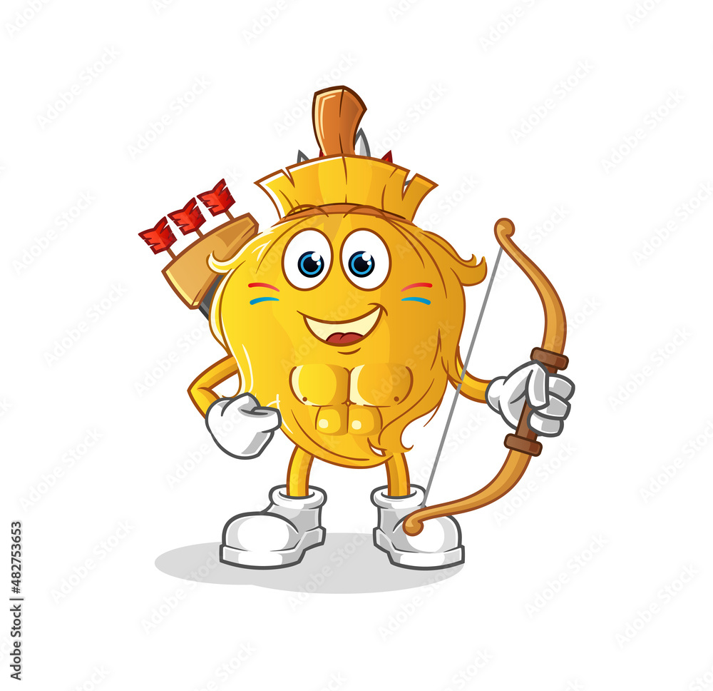 Naklejka premium broom native american tribe. cartoon mascot vector