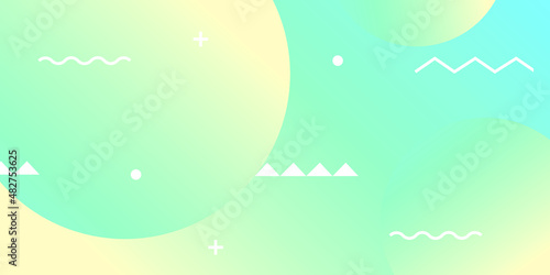 tidy abstract background with geometric and memphis pattern. background with the gradient of green for a trendy design element.