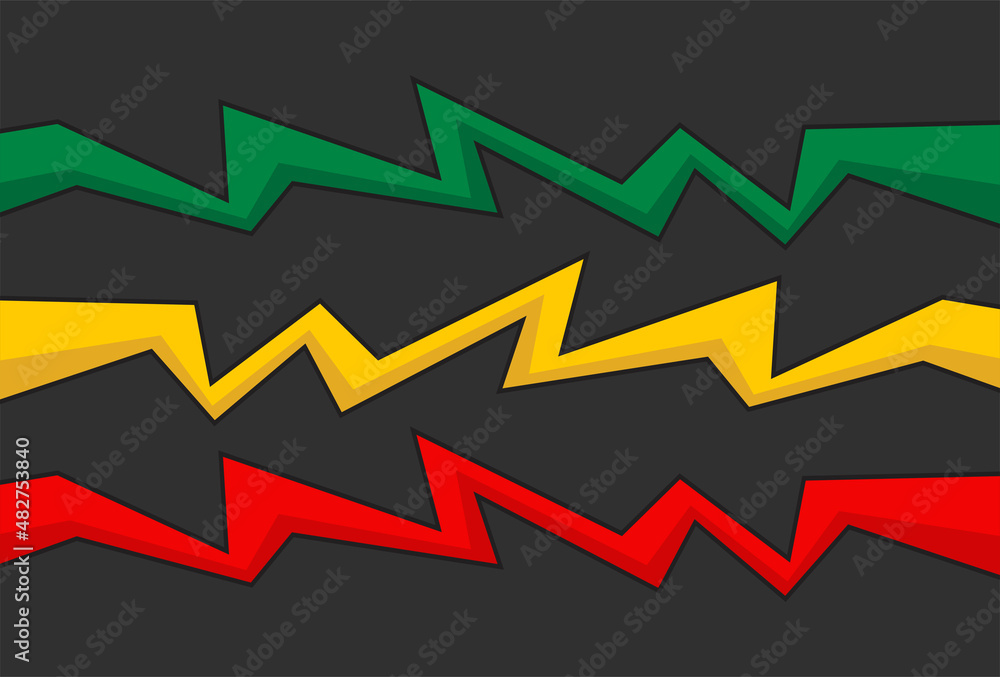 Simple background with gradient zigzag line pattern and with Jamaican color theme Simple background with gradient zigzag line pattern and with Jamaican color theme