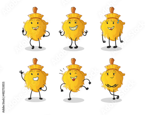 broom happy set character. cartoon mascot vector