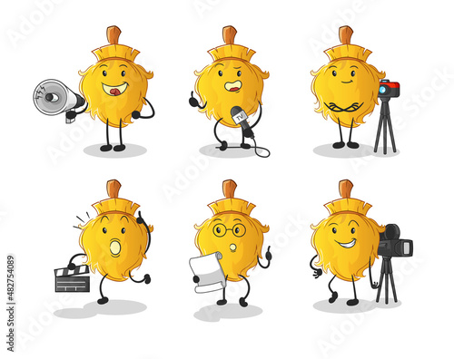 broom entertainment group character. cartoon mascot vector