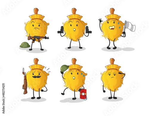 broom troops character. cartoon mascot vector