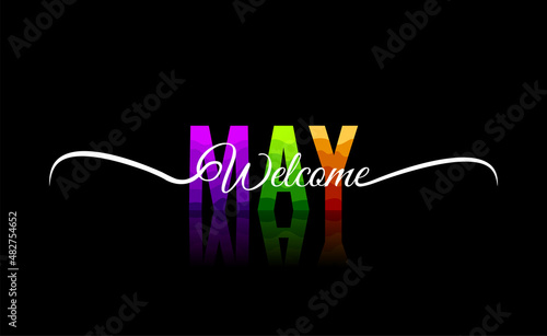 Welcome may design template for calendar, greeting cards or print. Minimalist design trendy backgrounds for branding, banner, cover, card. Vector illustration.