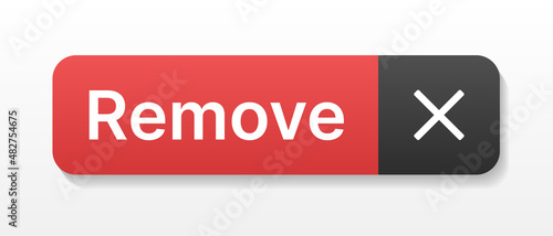Remove Button. Remove web button in red color.
