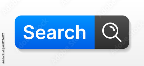 Search web button with magnifying glass icon vector illustration.