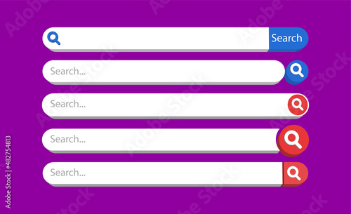 3D icon search bar design element. Search Bar for UI. Vector illustration