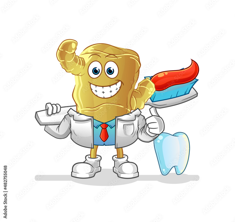 Fototapeta premium Ginger dentist illustration. character vector