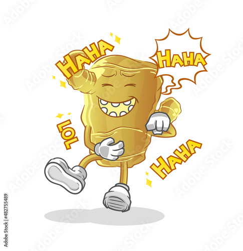 Ginger Laugh Out Loud character. cartoon mascot vector