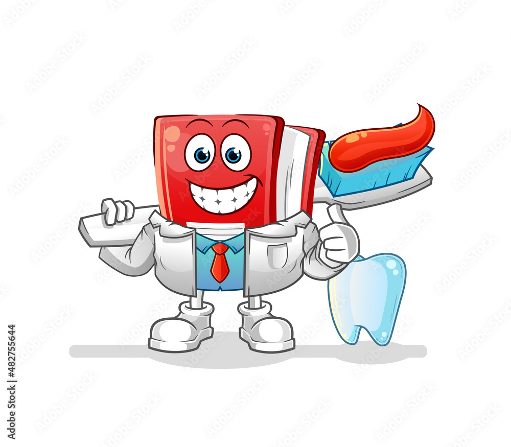 book dentist illustration. character vector book dentist illustration. character vector